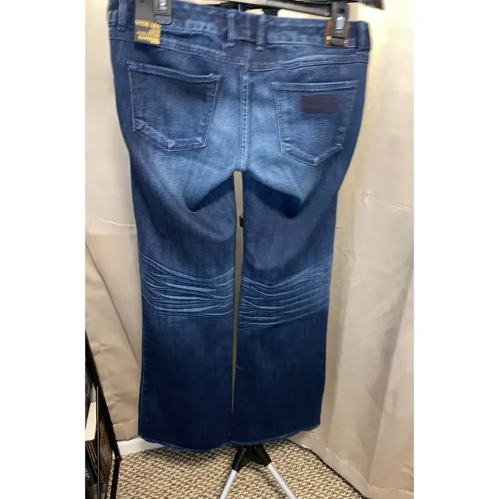 Express Zelda Wide Leg Jeans Women’s Size 6 Ultra Low Rise Dark Wash NWT $88.00 - Picture 5 of 12